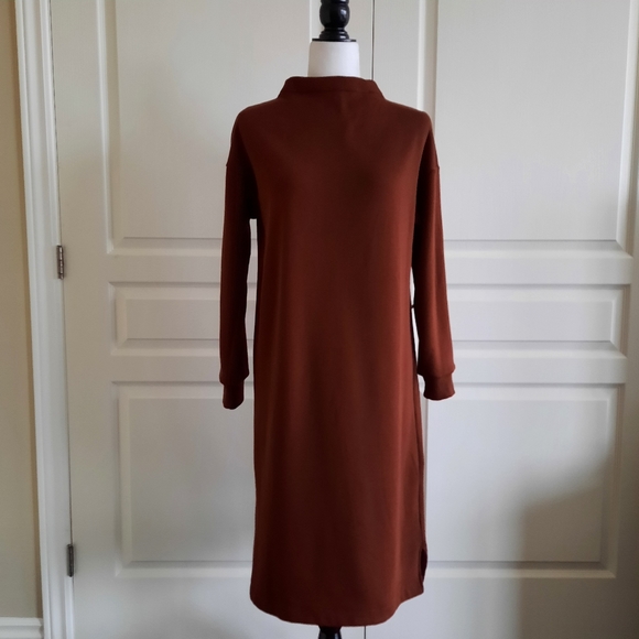 Uniqlo Rust Fleece Long Dress Size Small - Picture 8 of 8